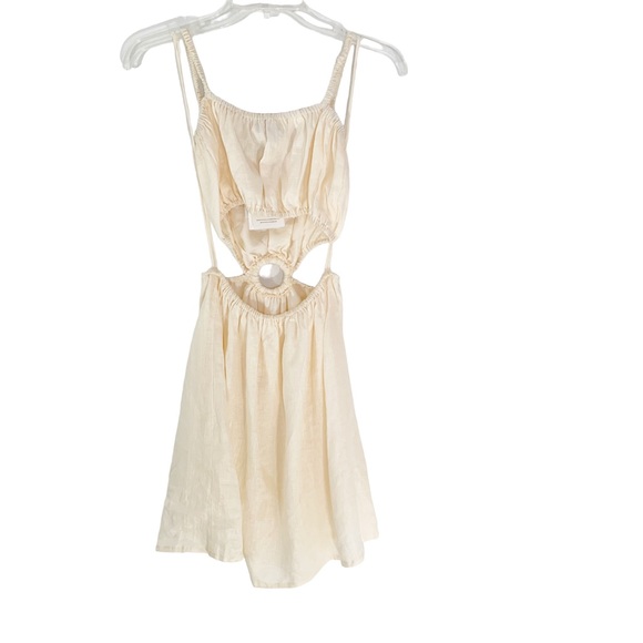 Faithfull the Brand Zuma Cut Out Linen Mini Dress Size 4 NWT - Picture 6 of 15